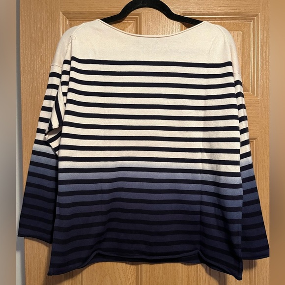 J.Crew Navy Dip-Dye Striped Ombre Sweater NWT - Picture 8 of 8